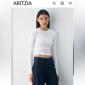 Aritzia Homestretch Rib Crew Waist Longsleeve Tee